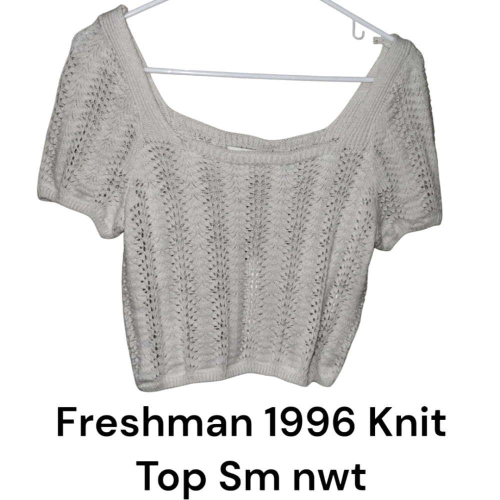 Freshman 1996 Knit Top Ivory Sm S/S NWT